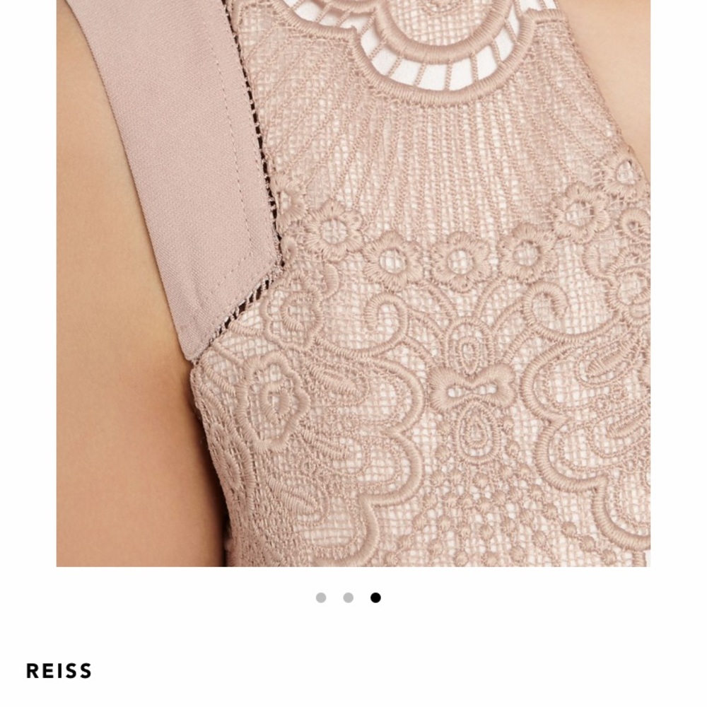 REISS FEMININE LACE FIT AND FLARE DRESS IN NUDE SIZE 4 - Picture 5 of 14
